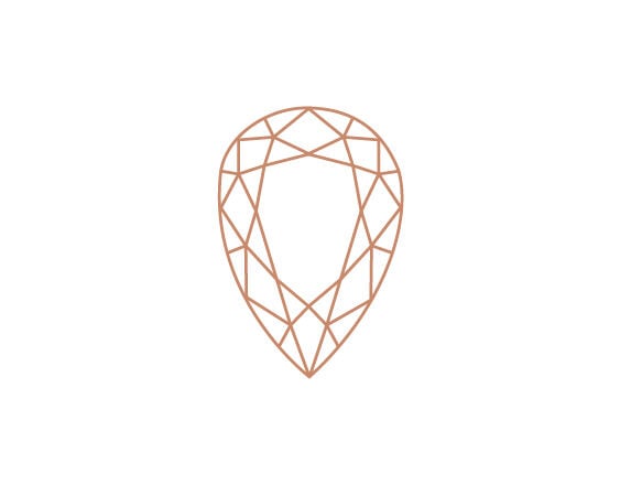 Icon of a pear-shaped diamond with a tapered teardrop silhouette