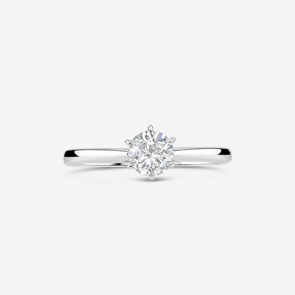 Sterling Silver 6 Claw Cubic Zirconia Small Solitaire Promise Ring image number 1