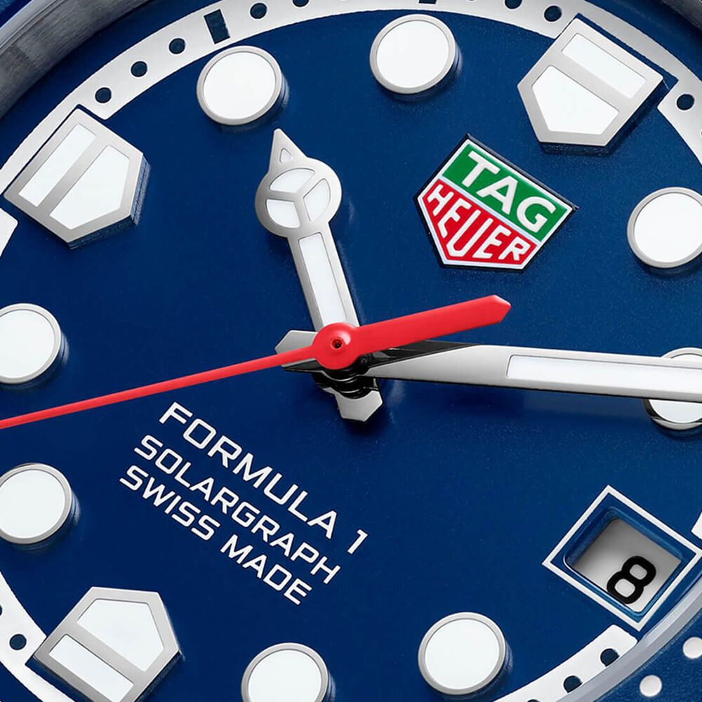 TAG Heuer Formula 1 Solargraph 38mm Blue Dial & Bezel Steel Bracelet Watch