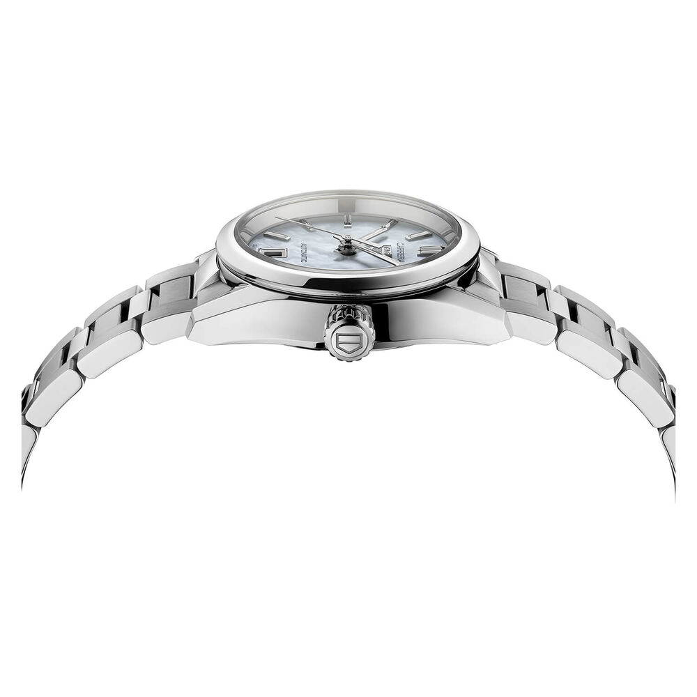 TAG Heuer Carrera 29mm Mother of Pearl Dial Steel Case Bracelet Watch