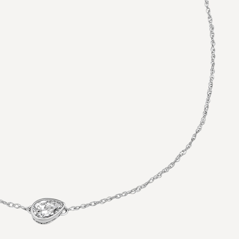 Born Kissed with Diamonds 9ct White Gold Lab Grown 0.20ct Pear Diamond Chain Bracelet