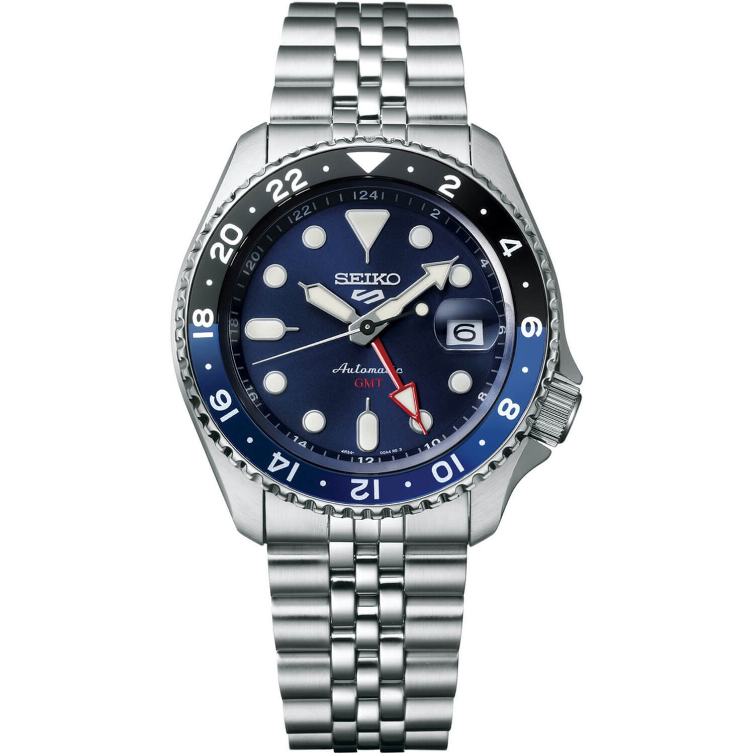 Seiko men's automatic 5 sports stainless steel bracelet watch 42.5 mm on sale