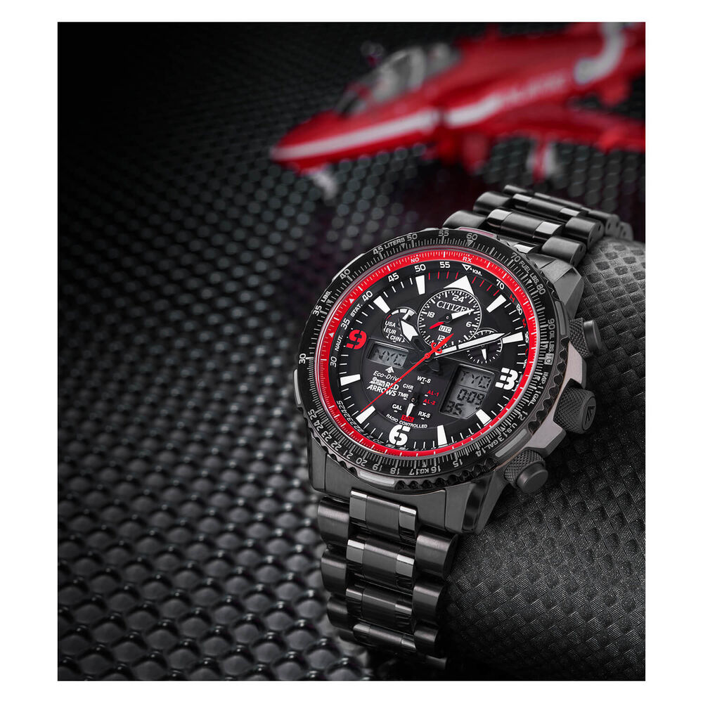 Citizen Eco Drive Red Arrows Limited Edition 45mm Skyhawk Steel Case Bracelet Watch image number 4