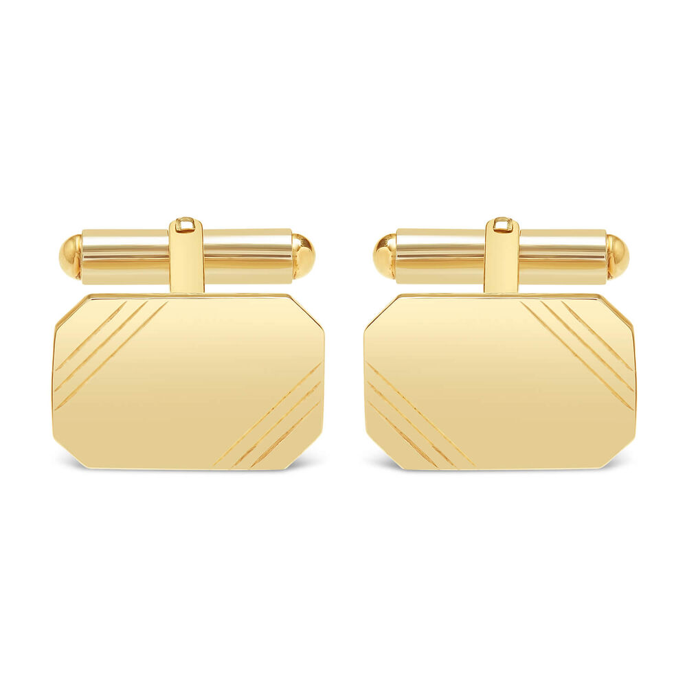 Gents Gold-Plated and Sterling Silver Cufflinks image number 0
