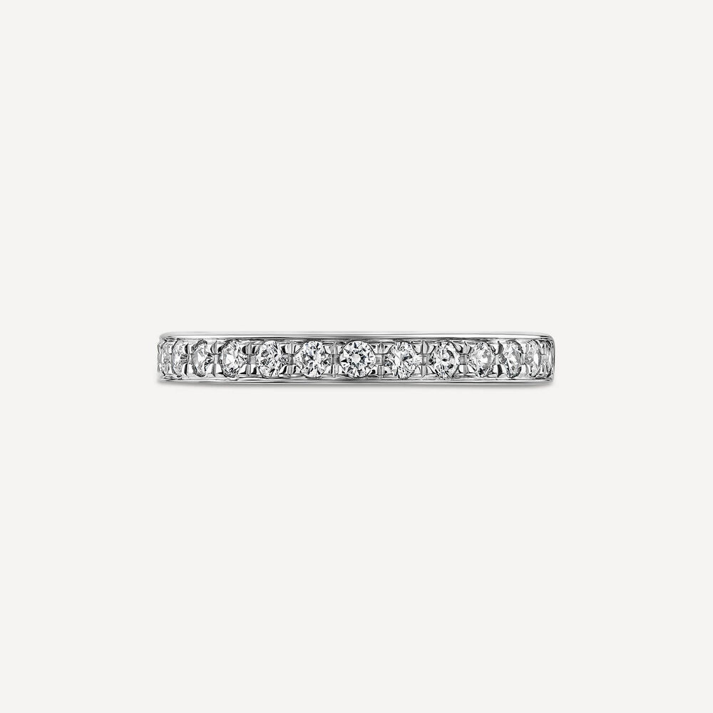 9ct White Gold 2.5mm 0.30ct Diamond Pave Set Wedding Ring image number 1