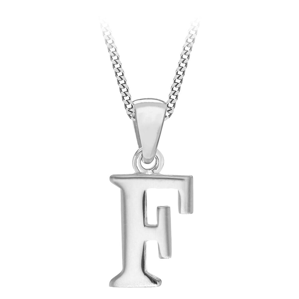 Sterling Silver Block Initial F Pendant (Special Order)