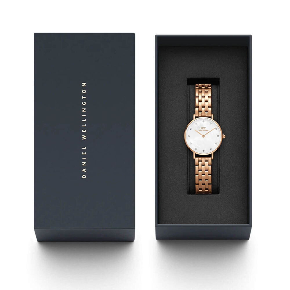 Daniel Wellington Petite Lumine 28mm Mother of Pearl White Dial Rose Gold Plated Case Watch image number 3