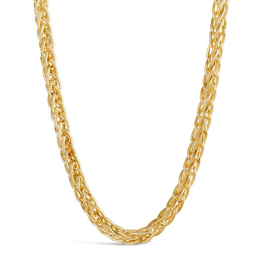 9ct Yellow Gold Spiga Chain Long Link Necklace