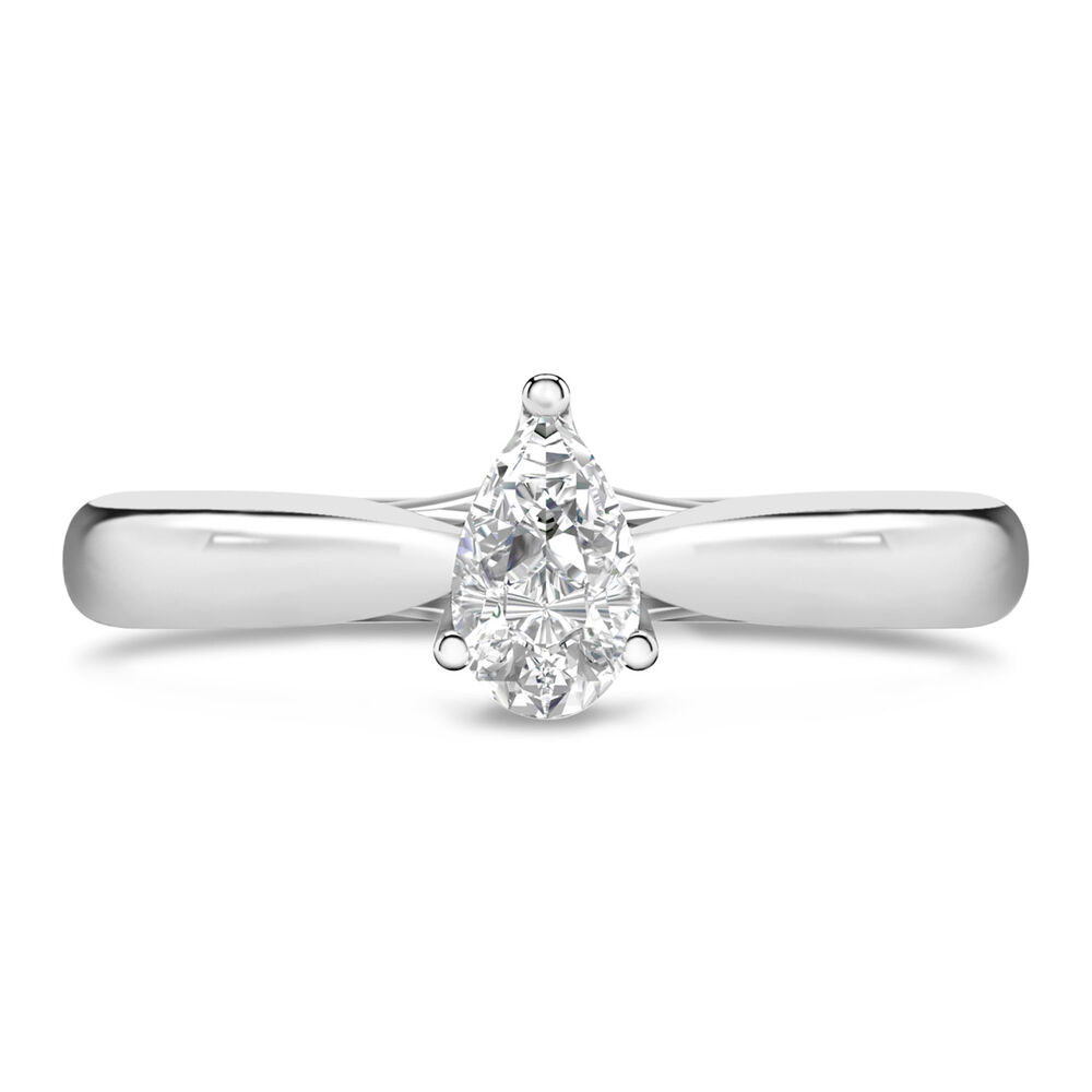 18ct White Gold 0.40ct Pear Diamond Orchid Setting Ring