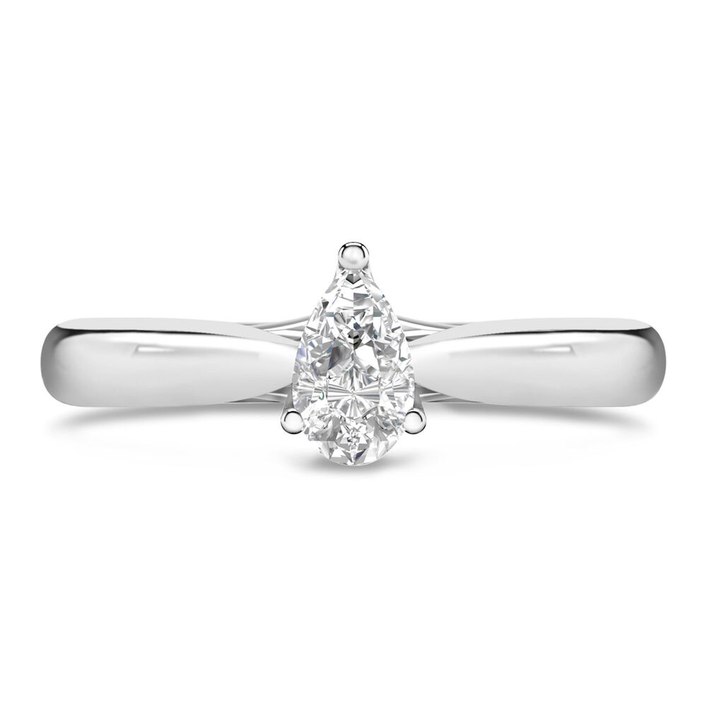 18ct White Gold 0.40ct Pear Diamond Orchid Setting Ring