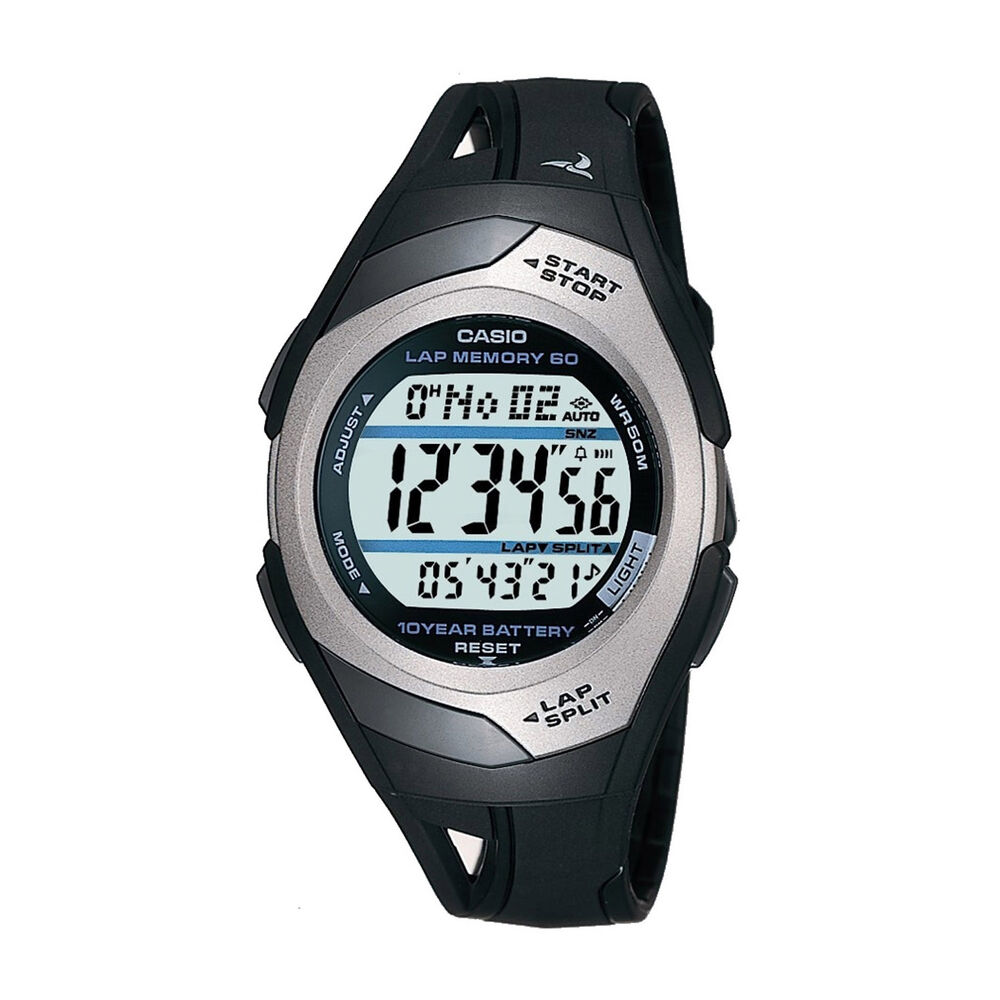 Casio Digital Dial Black Rubber Strap Unisex Watch image number 0