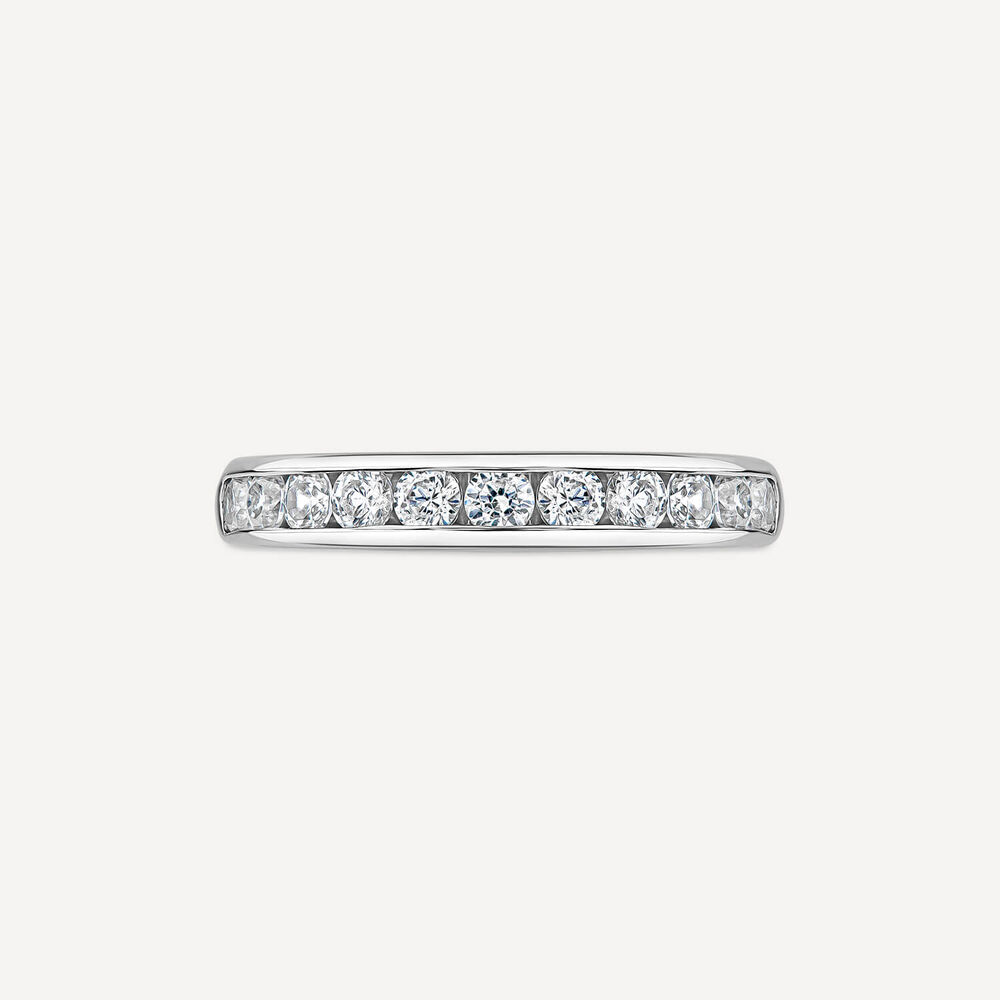 18ct White Gold 3.5mm 0.60ct Diamond Channel Set Wedding Ring image number 1