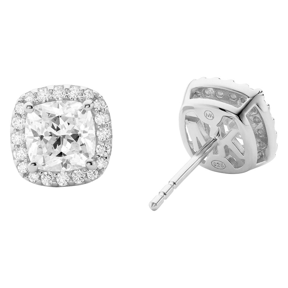 Michael Kors Silver Plated Brilliance Halo Stud Earrings image number 1