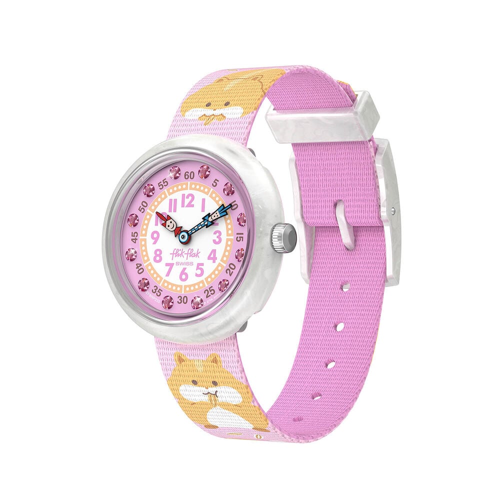 FLIK FLAK Cuddly Hamster 31.85mm Pink Dial Quartz Kids Watch image number 0