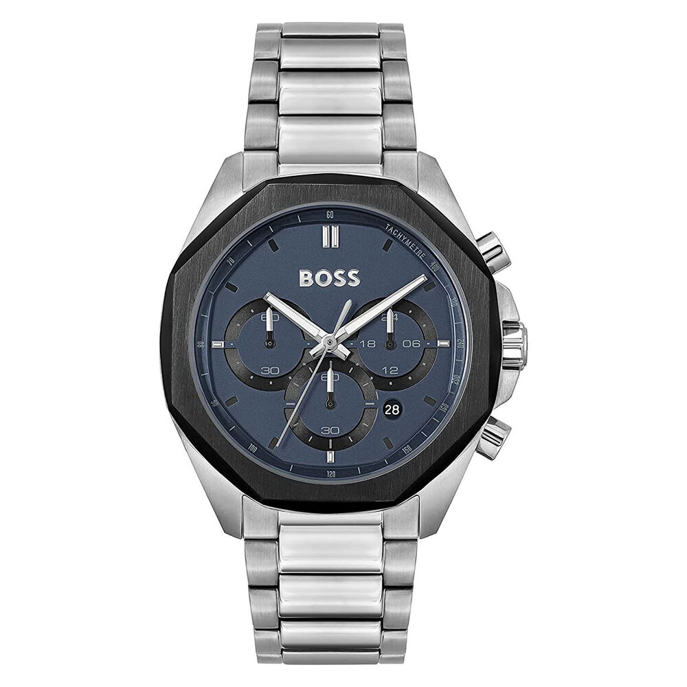 BOSS Cloud 44mm Octogonal Bezel Blue Dial Bracelet Watch