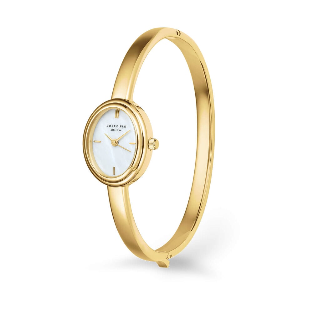 Rosefield Bangle S Gold 19.5x23.5mm Mother of Pearl Dial 23k Gold Plated Steel Bangle Watch image number 2