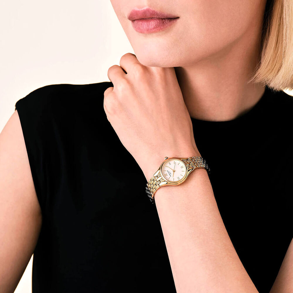 Rosefield Muse 26mm White Dial Gold Tone Stainless Steel Bracelet Watch