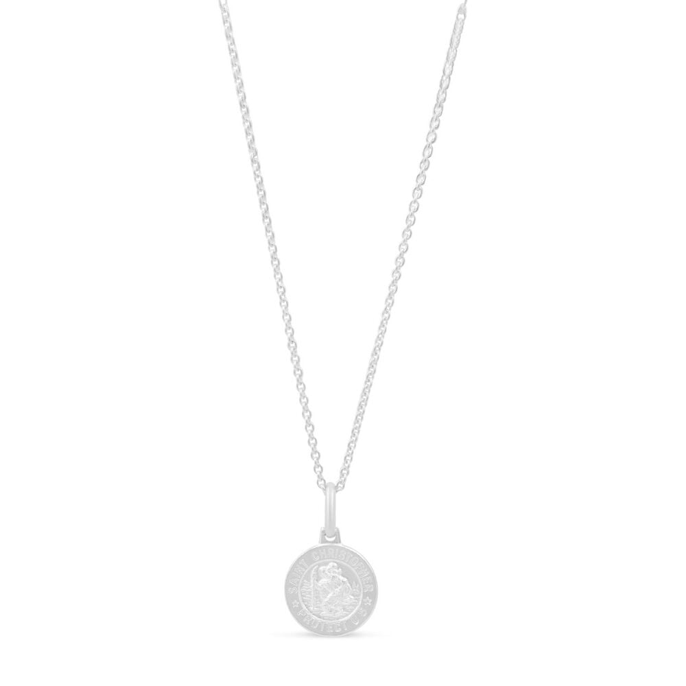 Sterling Silver Small St Christopher Pendant (Chain Included)