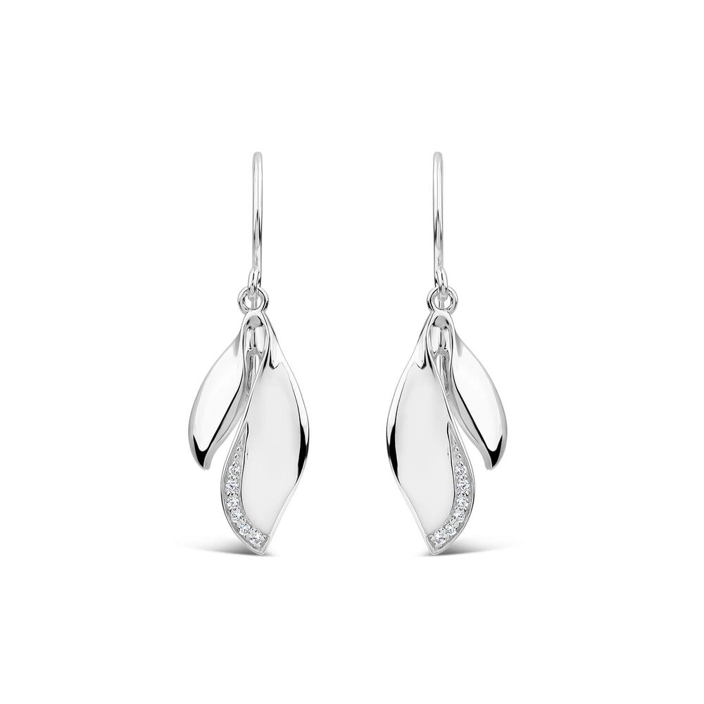 Sterling Silver Cubic Zirconia Marquise Stud Earrings image number 0