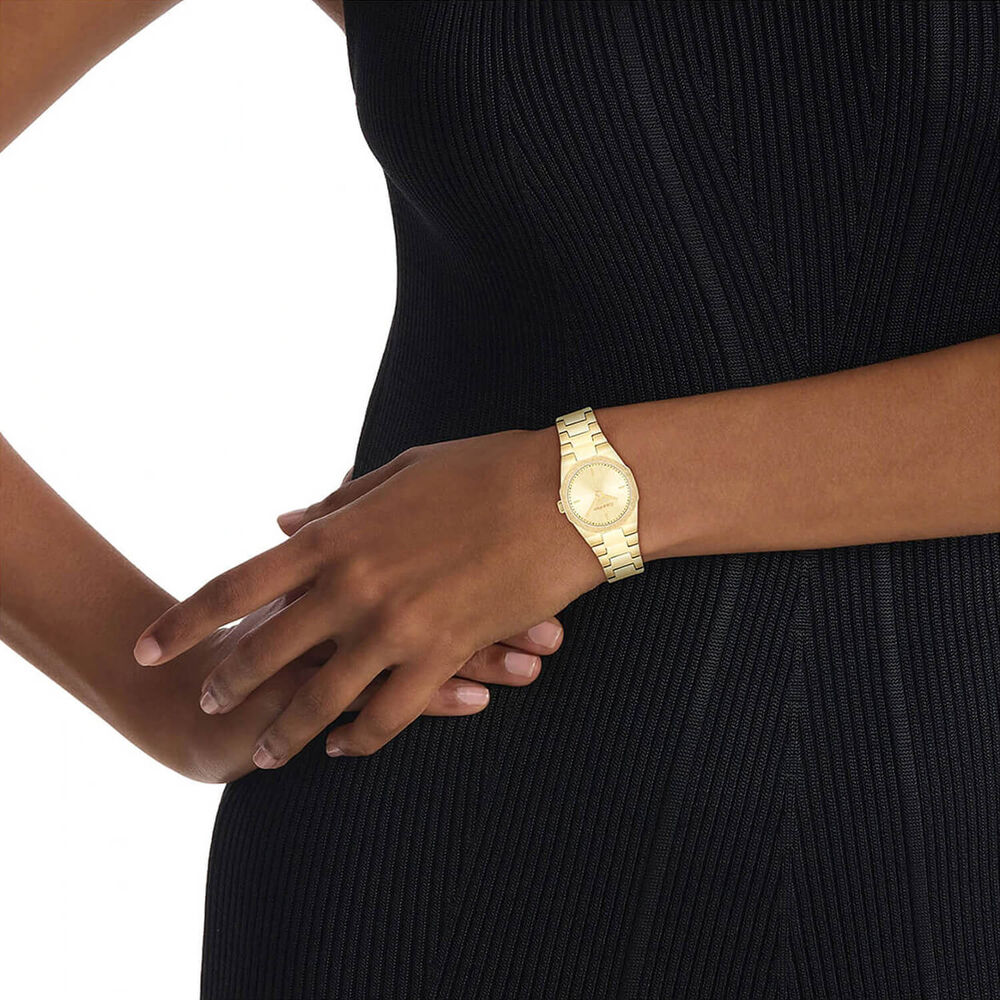 Calvin Klein Geometric Elegance 23mm Gold Dial Gold Tone Stainless Steel Bracelet Watch image number 3