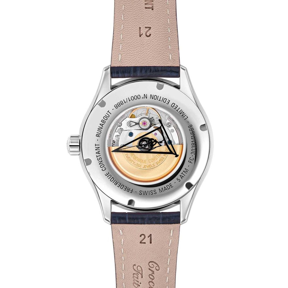 Frederique Constant Runabout Automatic Limited Edition 42mm Blue Dial Leather Strap Watch image number 2