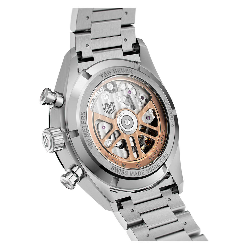 TAG Heuer Carrera Chronograph 42mm Blue Dial Stainless Steel Bracelet Watch image number 2