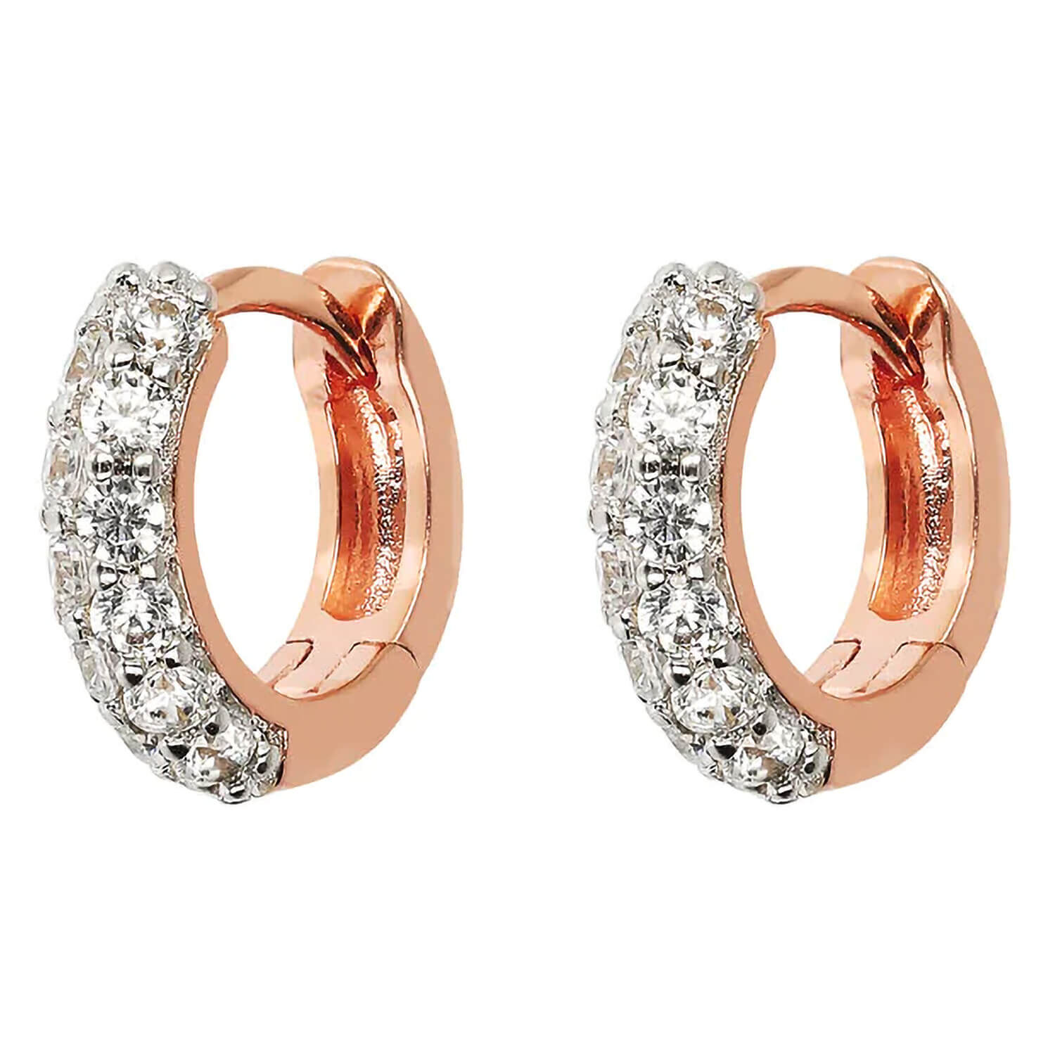 Rose gold cubic deals zirconia hoop earrings
