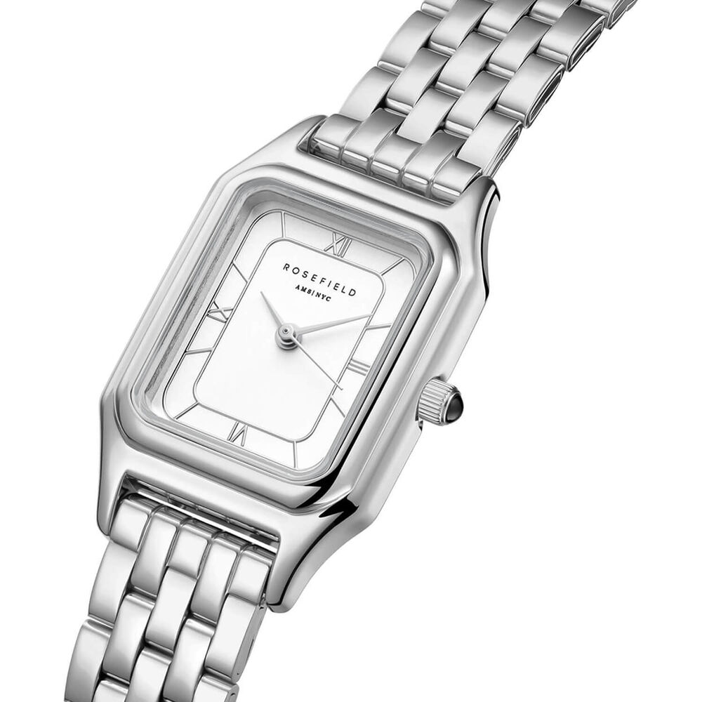 Rosefield Ivy White Silver 21x26mm Dial Stainless Steel Bracelet Watch image number 1