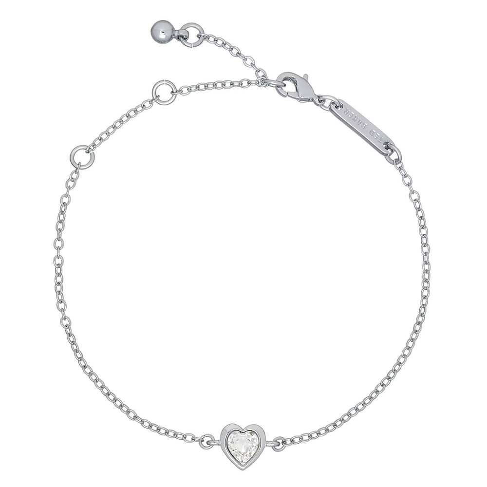 Ted Baker Hansa Silver Toned Crystal Heart Bracelet image number 0