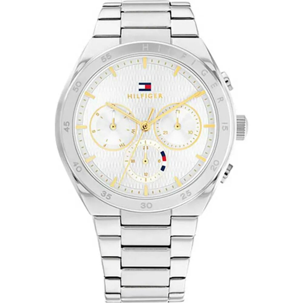 Tommy Hilfiger 38mm Silver Dial Yellow Gold Indexes Steel Bracelet Watch image number 0