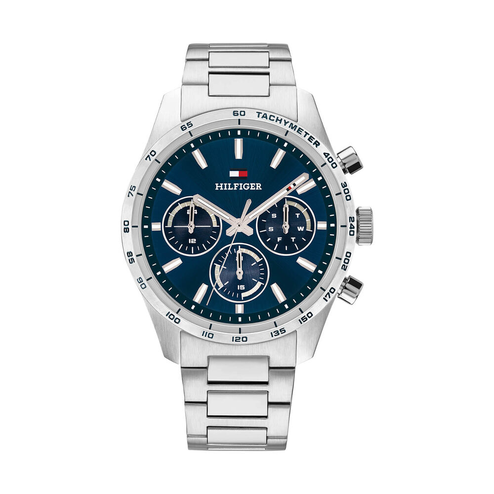Tommy Hilfiger 42mm Blue Dial Steel Bracelet Watch