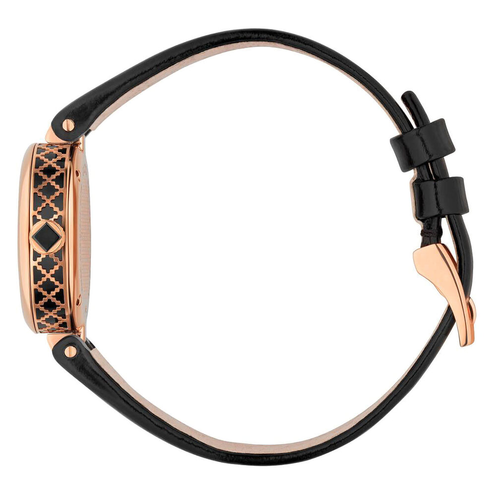 Gucci Diamantissima Ladies' Rose Gold-tone and Black Leather Strap Watch image number 2