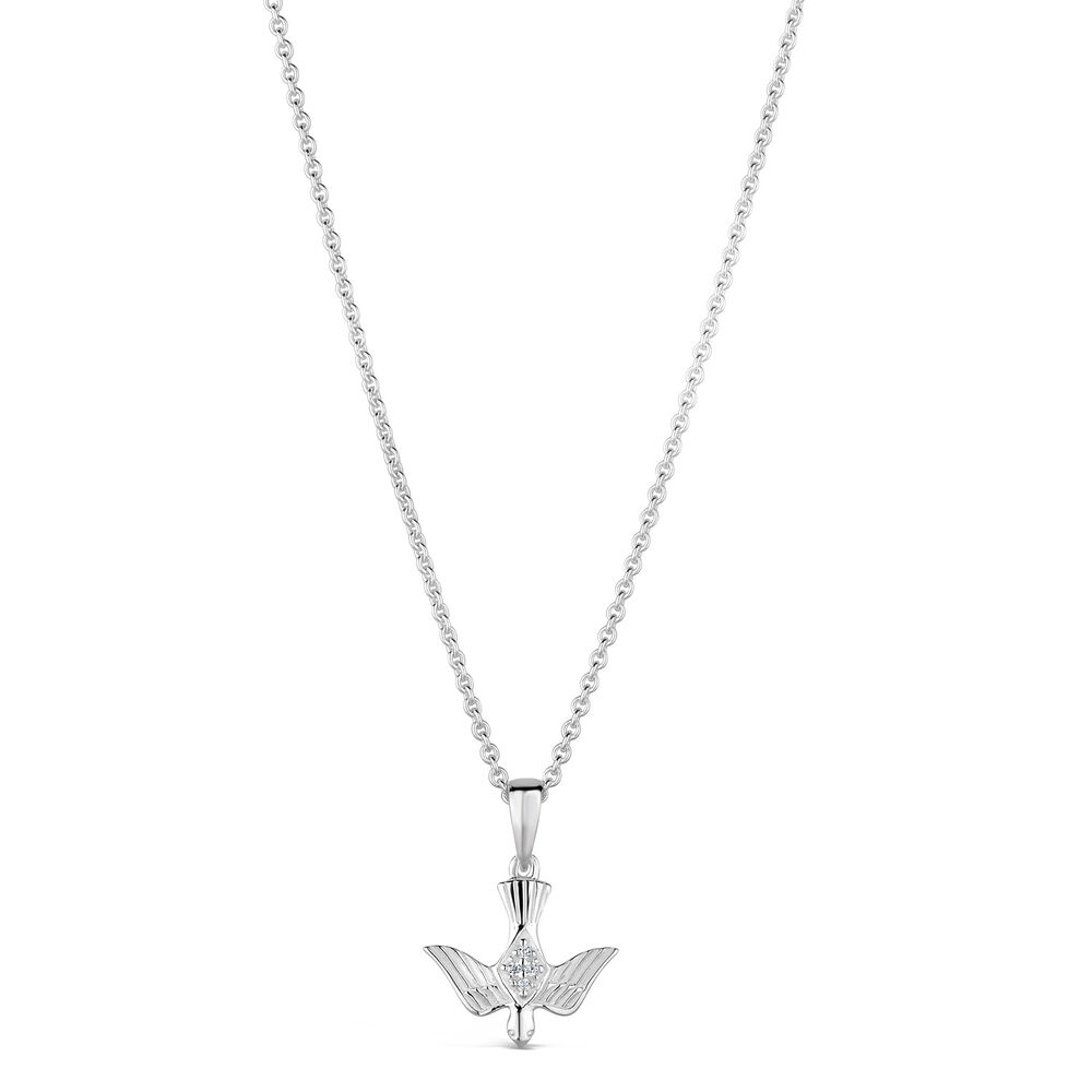 Sterling Silver Confirmation Dove Pendant (Chain Included)