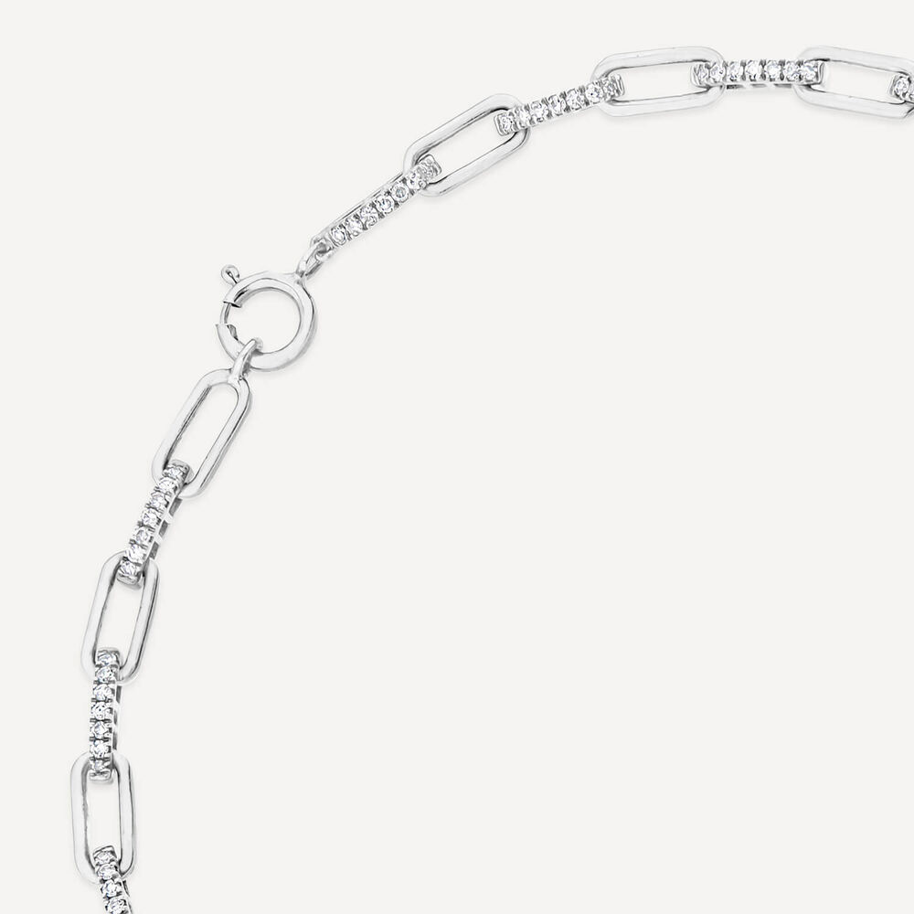 9ct White Gold 0.40ct Diamond Paperlink Bracelet image number 3