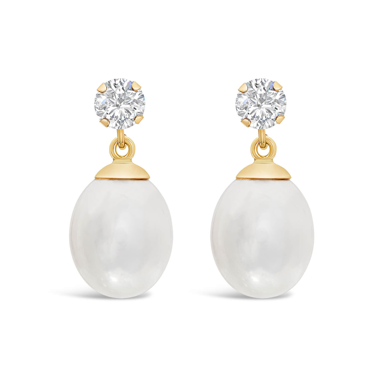Pearl cubic zirconia earrings on sale