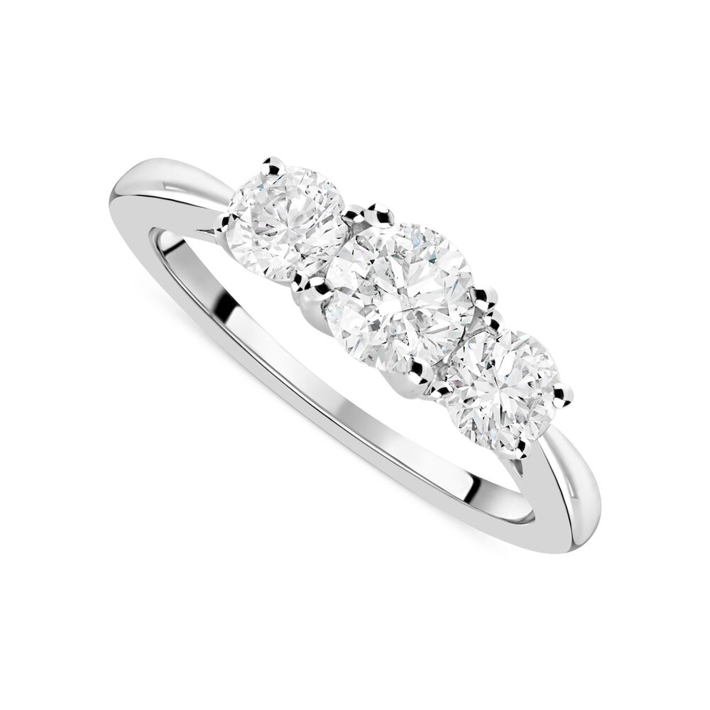18ct White Gold 3 Stone Engagement Ring image number 0
