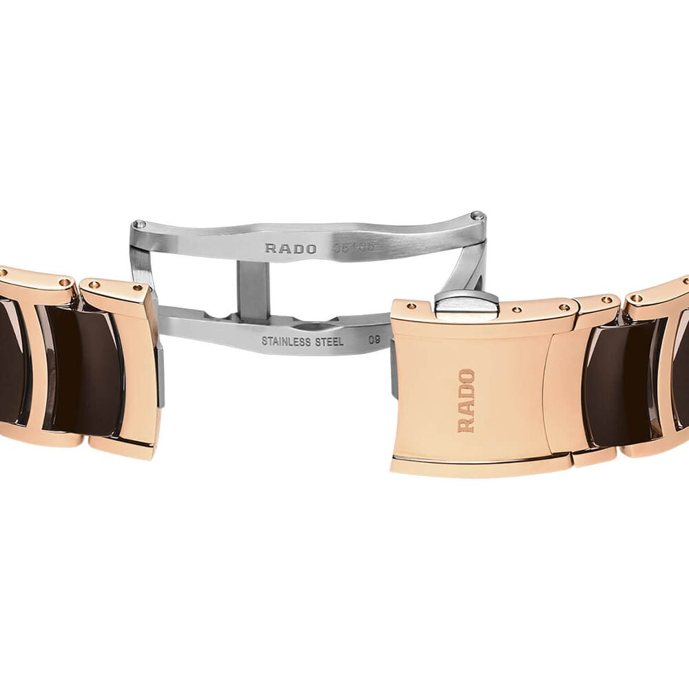 Rado Centrix Moonphase 35mm Brown Dial Rose Gold Plated Steel & Ceramic Bracelet Watch