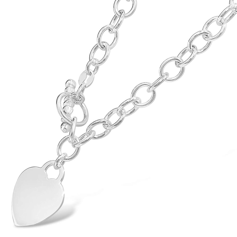 Sterling Silver Heart Plain Ladies Pendant On Chain
