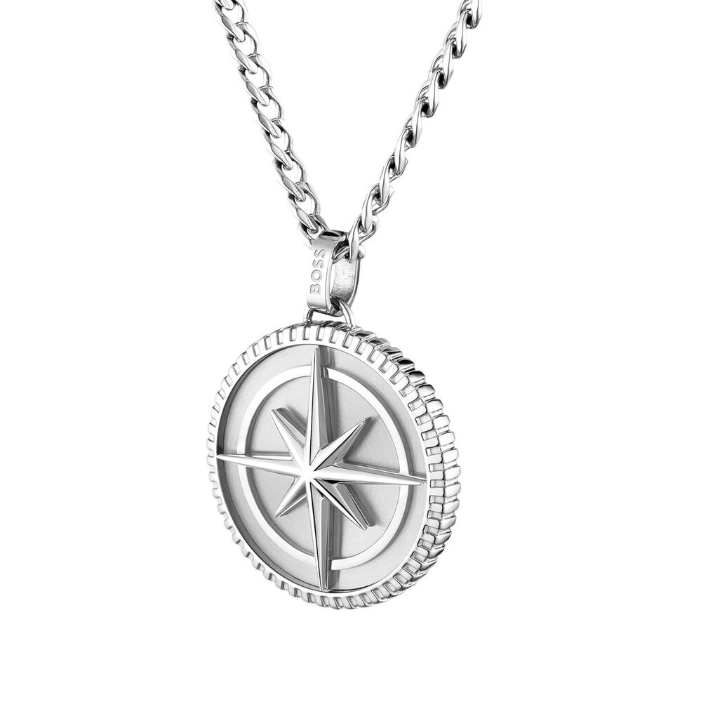 BOSS North Star Pendant Stainless Steel Necklace