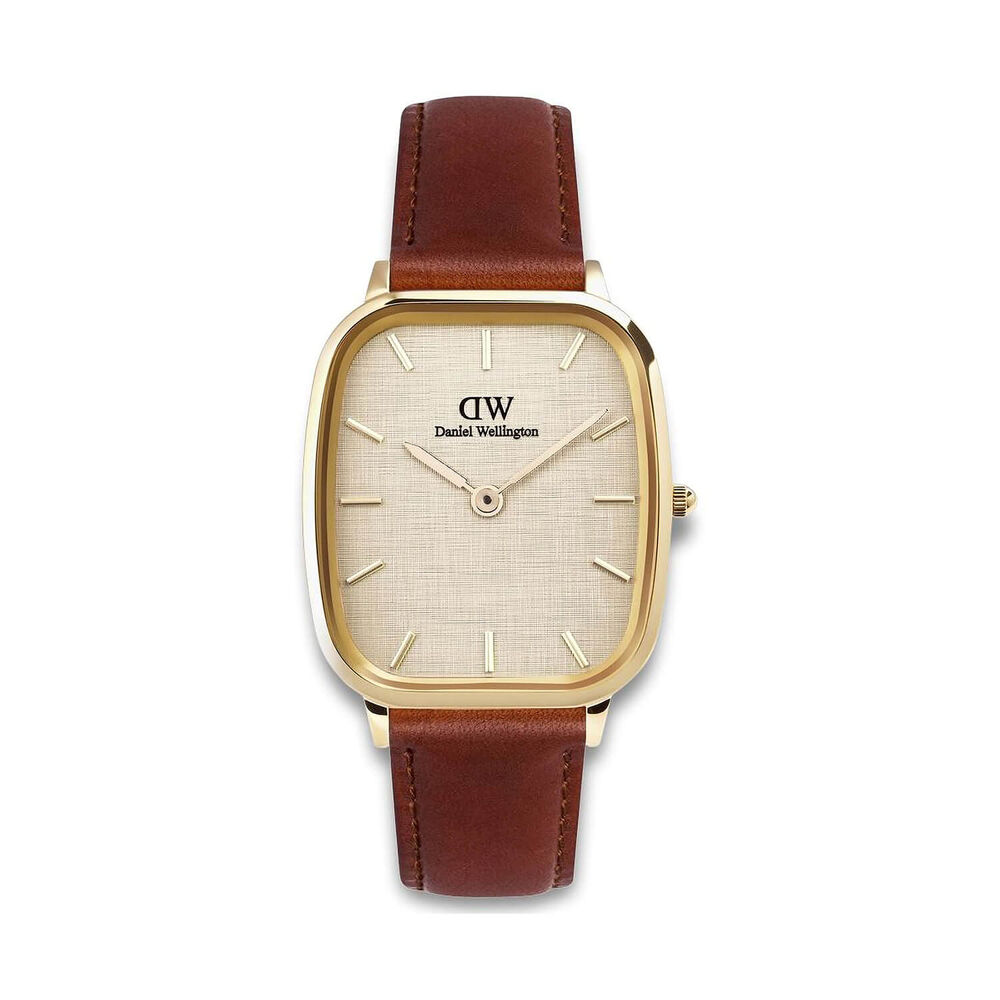 Daniel Wellington Vintage St Mawes Gold 32x36.3mm Dial Brown Leather Strap Watch image number 0
