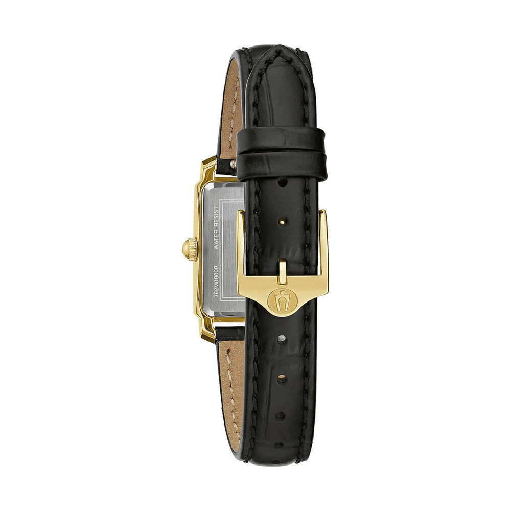 Bulova Sutton 21x33mm Mother of Pearl Dial Black Leather Strap Watch image number 2