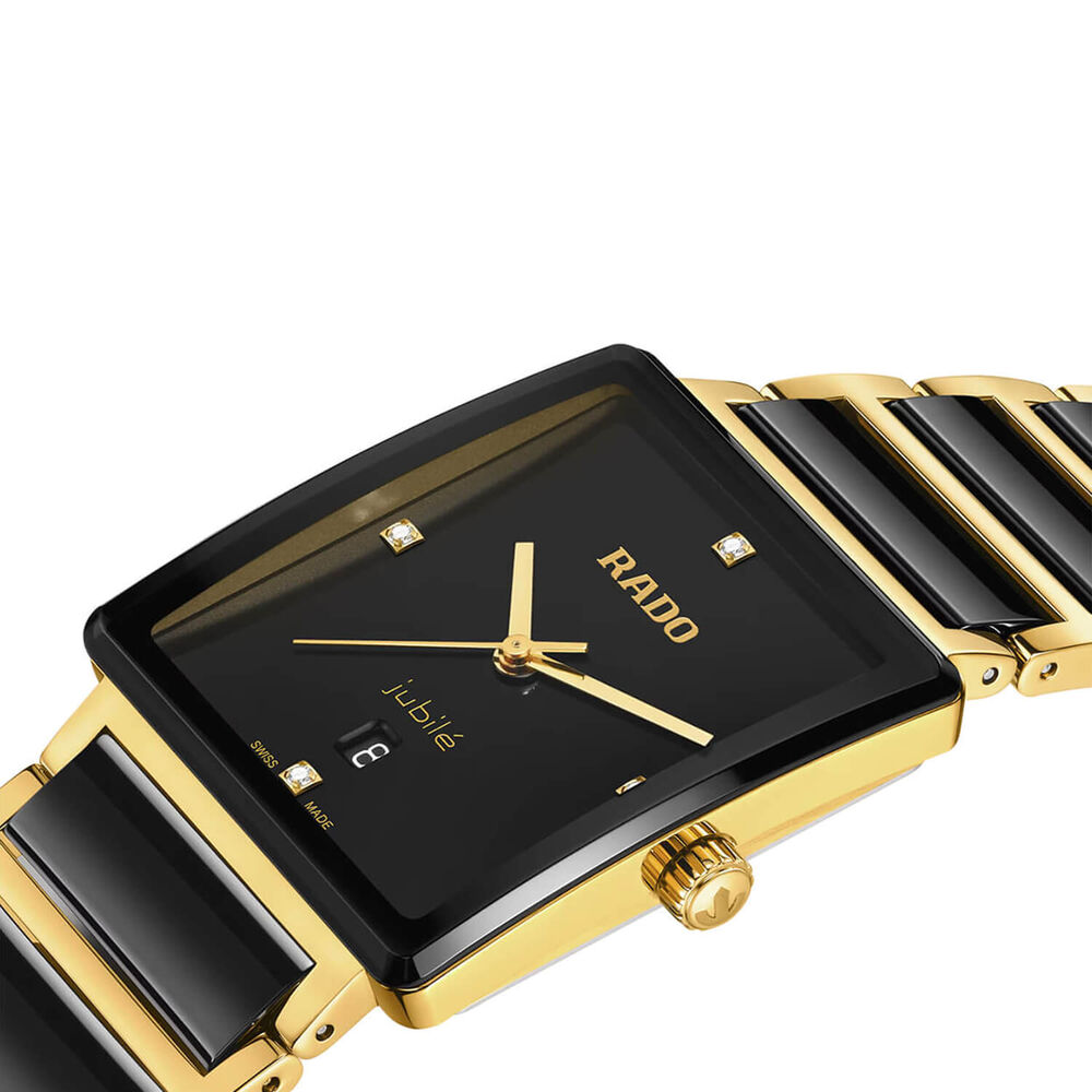 Rado Integral Diamonds 31.5mm Black Dial Duo Tone Bracelet Watch