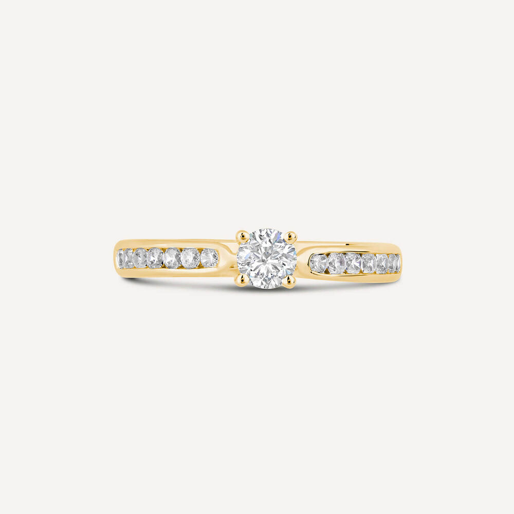 18ct Yellow Gold 0.50ct Diamond Tulip Setting Shoulders Ring