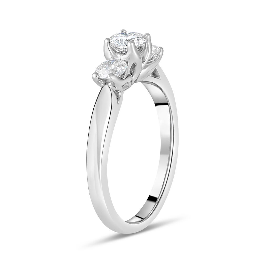 18ct White Gold 0.75ct Diamond Three Stone Ring image number 3