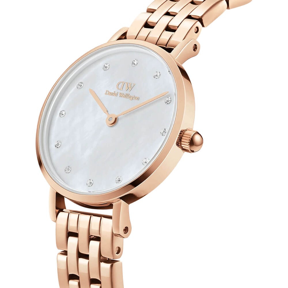 Daniel Wellington Petite Lumine 28mm Mother of Pearl White Dial Rose Gold Plated Case Watch image number 1