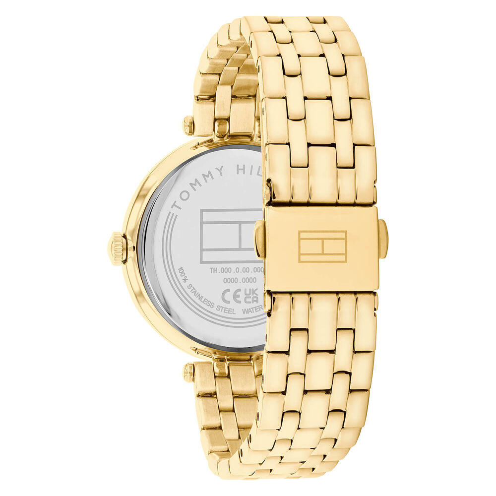 Tommy Hilfiger 34mm Dial Zirconia Bezel Yellow Gold Steel Bracelet Watch image number 2