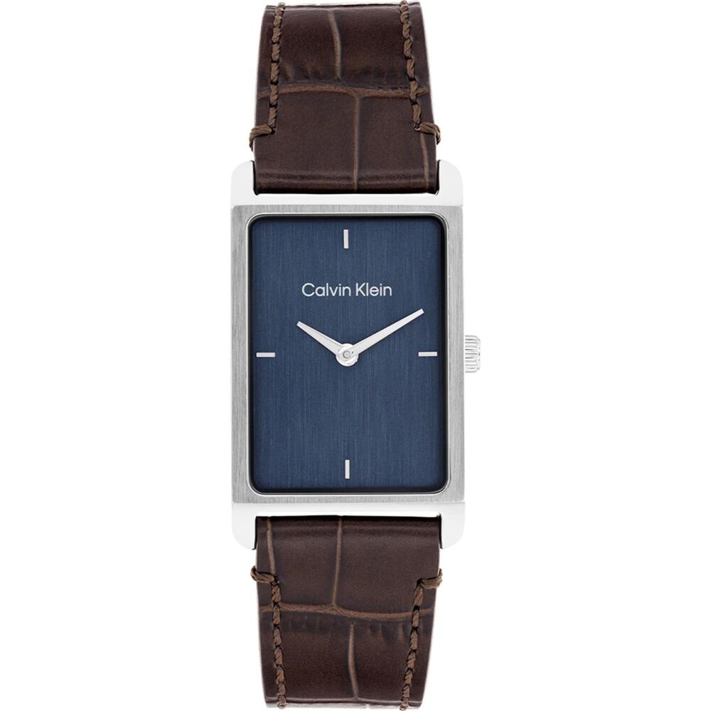 Calvin Klein Dapper 24mm Blue Dial Brown Leather Strap Watch image number 0