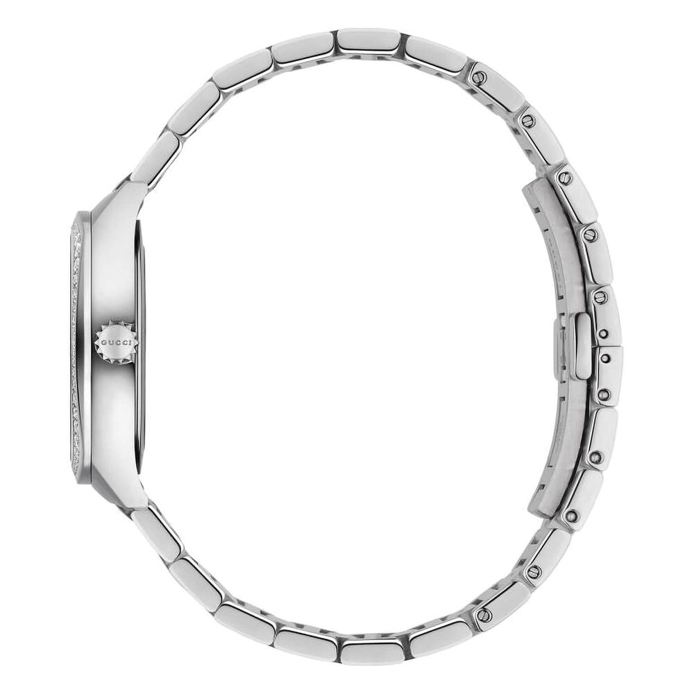 Pre-Owned Gucci G-Frame 29mm White Dial Stainless Steel Bracelet Watch
