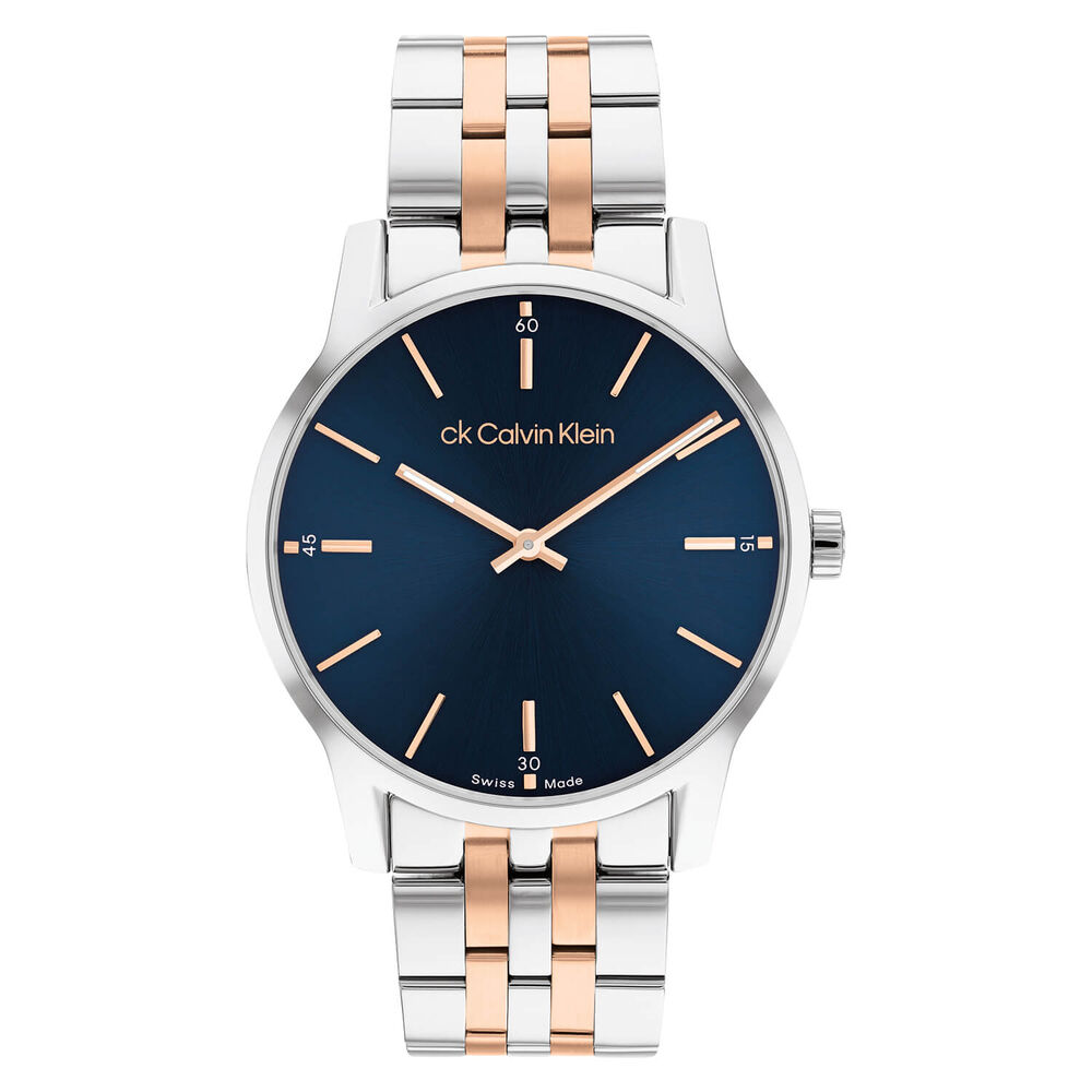Calvin Klein Timeless Dressed 32mm Blue Dial Steel & Rose-Gold Plated Bracelet Watch