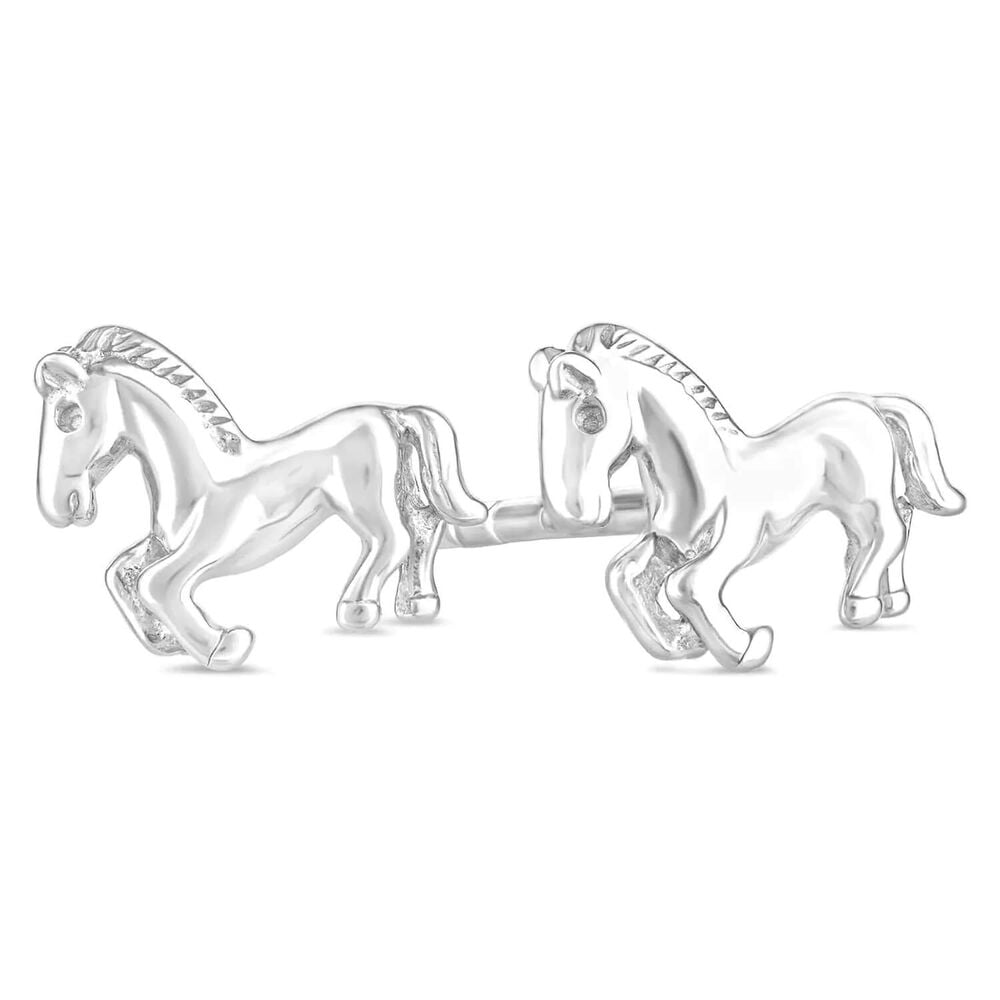 Sterling Silver Horse Stud Earrings image number 1